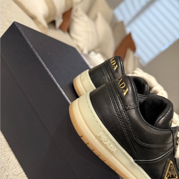 Prada Women’s Black Leather Sneakers (Original) - Picture 6 of 8